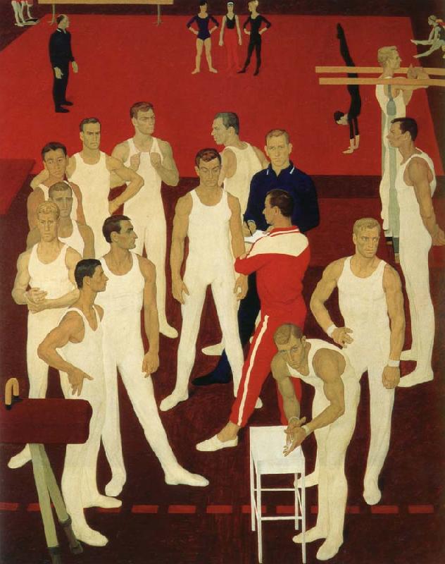 unknow artist Soviet gymnast oil painting image